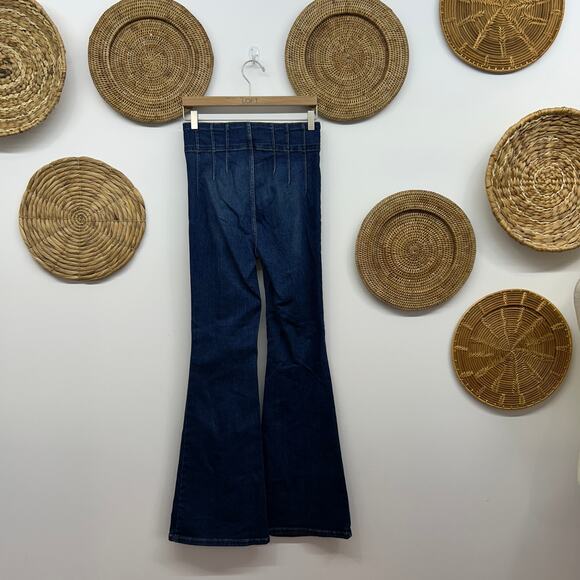 Free People We The Free Stretch High Rise Wide Leg Jayde Flare Jeans 27 Boho - Picture 3 of 6